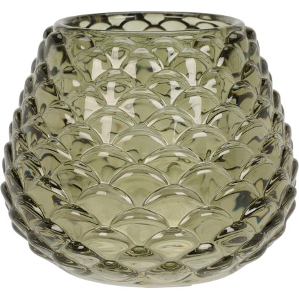 Ljuskopp Glas Grön Orange 9 cm
