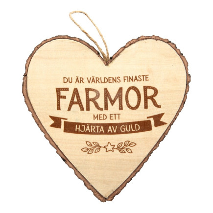 Hjärta Trä Farmor