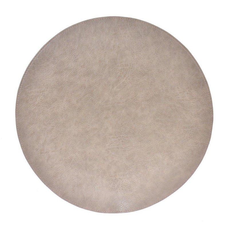 Underlägg Runt Läderlook Beige 38 cm Underlägg Runt Läderlook Beige 38 cm