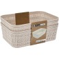 Korg Förvaring Beige Flätad Plast 19x13,5 cm 2-pack Korg Förvaring Beige Flätad Plast 19x13,5 cm 2-pack