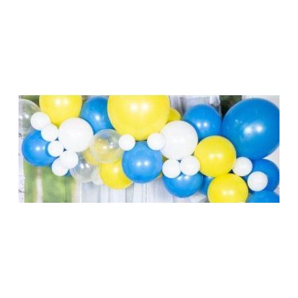 Ballonger Set Gul/blå/vit 52 stycken