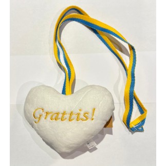 Hjärta Student Vitt 12x15 cm