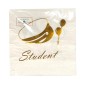Servetter Student Vit Guld 20-pack