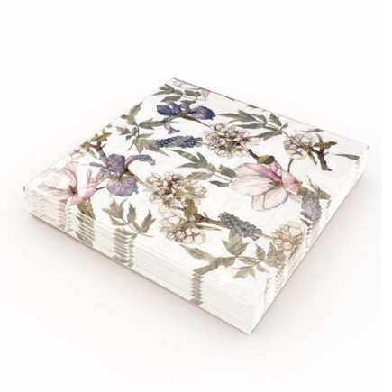 Servetter Blommor Pastell 33x33cm 20-pack