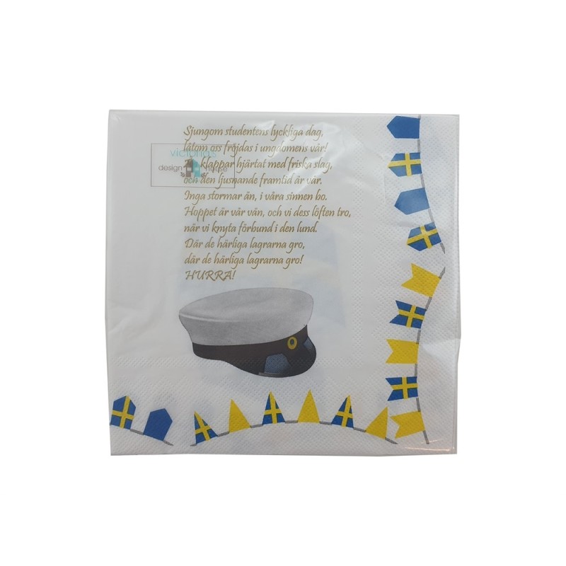 Servett Student med Studentsång 20-pack 33x33cm Servett Student med Studentsång 20-pack 33x33cm