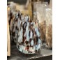 Lykta Glas Mönstrad Brun/Vit 15 cm Lykta Glas Mönstrad Brun/Vit 15 cm