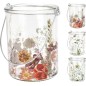 Ljushållare Lykta Blommor Fjäril Glas 10 cm Ljushållare Lykta Blommor Fjäril Glas 10 cm