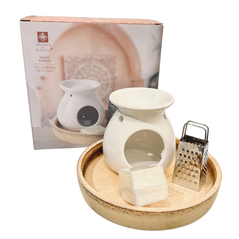 Aromaset Moss Amber Aromabrännare Vax Rivjärn Presentset Aromaset Moss Amber Aromabrännare Vax Rivjärn Presentset
