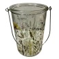 Ljushållare Lykta Blommor Fjäril Glas 15 cm Ljushållare Lykta Blommor Fjäril Glas 15 cm