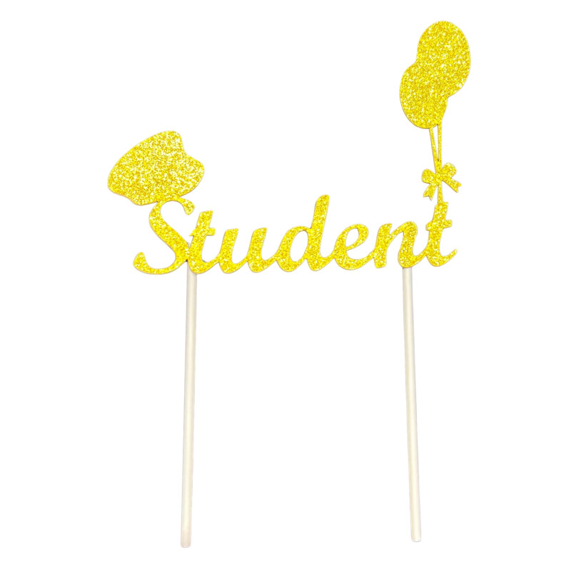Dekoration Student Tårta Guld 5-pack Dekoration Student Tårta Guld 5-pack