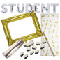 Studentpaket Dekoration Vit/Guld Ballong Band Ram Löpare Konfetti Student Studentpaket Dekoration Vit/Guld Ballong Band Ram Löpare Konfetti Student