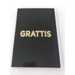 Grattiskort 4-pack med kuvert Svart med guldig text 13x19 cm
