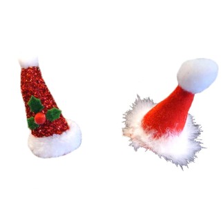 Hårklämma Jul Tomtemössa röd/glitter 10 cm