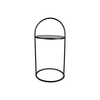 Bord glas/metall  Svart H71 cm