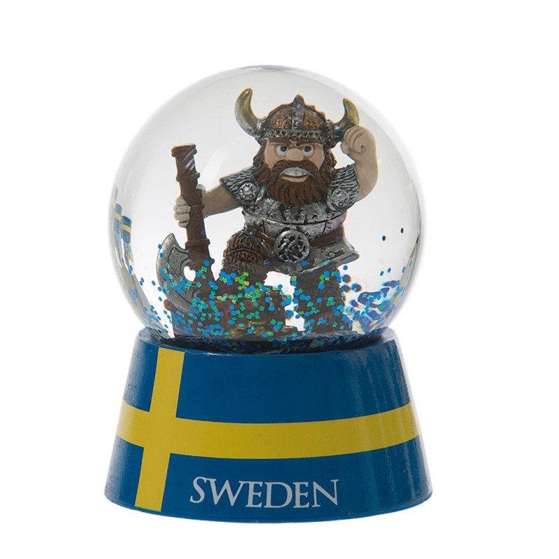 Snöglob Viking med yxa och skattkista Snöglob Viking med yxa och skattkista
