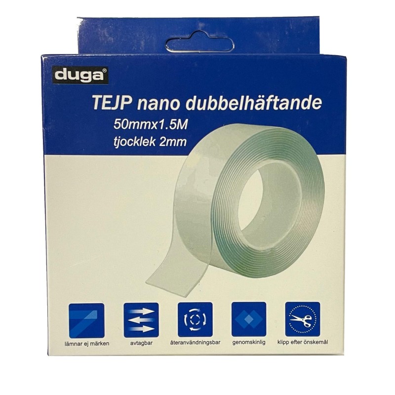 Nanotejp Dubbelhäftande 1,5 m x 50mm Nanotejp Dubbelhäftande 1,5 m x 50mm