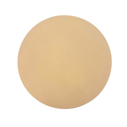 Underlägg Runt Läderlook Beige/Svart