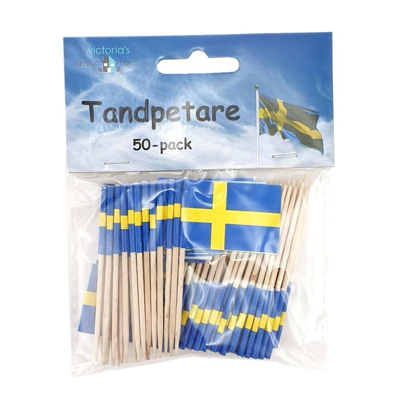 Tandpetare Sverigeflaggor 50-pack Tandpetare Sverigeflaggor 50-pack