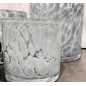 Ljushållare Grå Mönstrad Glas 8x8 cm