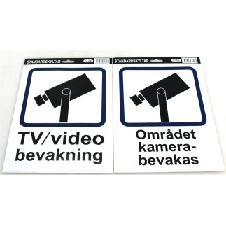 Stickers TV/Videobevakning A4