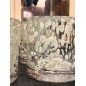 Ljushållare Beige Mönstrad Glas 8x8 cm Ljushållare Beige Mönstrad Glas 8x8 cm