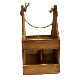 Låda Vinflaska 4 flaskor Trä 19x19x36 cm