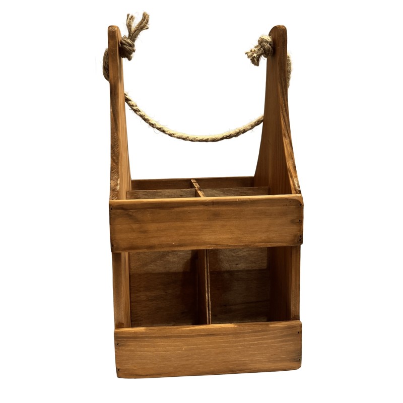 Låda Vinflaska 4 flaskor Trä 19x19x36 cm