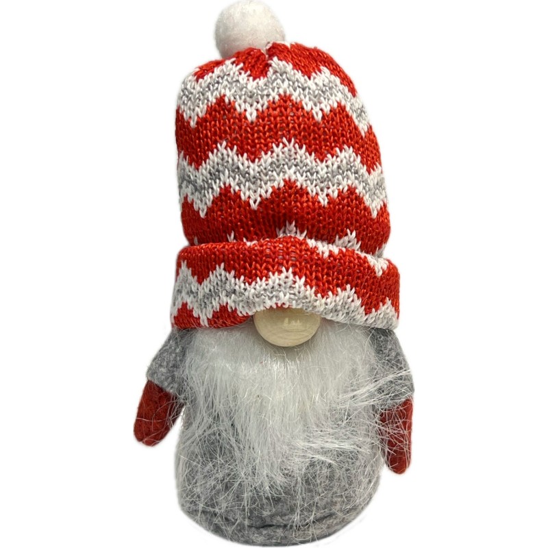 Tomte Luva Röd/Grå zickzack 13 cm Tomte Luva Röd/Grå zickzack 13 cm