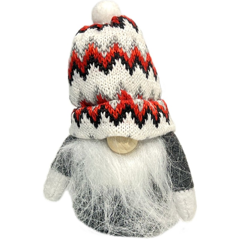 Tomte Luva Svart/Grå zickzack 13 cm Tomte Luva Svart/Grå zickzack 13 cm
