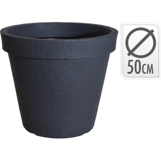 Kruka Svartgrå Plast D50 cm