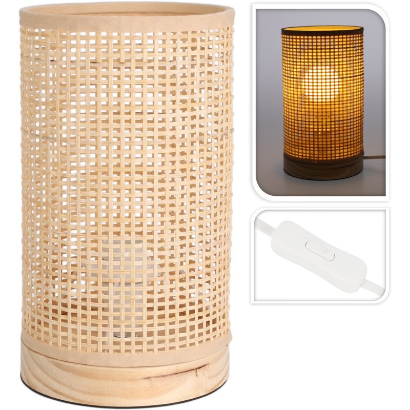 Bordslampa Rotting Bambu Trä Bordslampa Rotting Bambu Trä