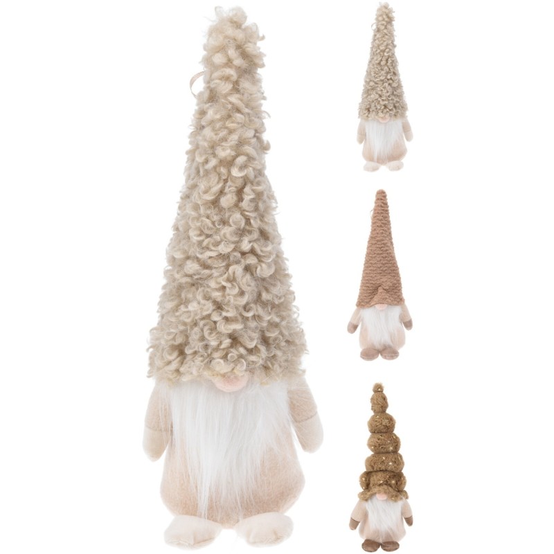 Tomte Beige Stjärnor Textil 32 cm Tomte Beige Stjärnor Textil 32 cm