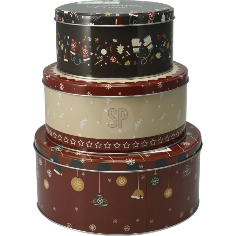 Burk Plåt Julmotiv 3-set Burk Plåt Julmotiv 3-set