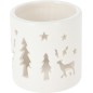 Ljushållare Vit Granar Prickar Jul 6 cm Ljushållare Vit Granar Prickar Jul 6 cm